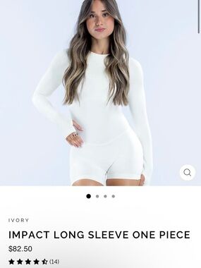 IMPACT LONG SLEEVE ONE PIECE ivory Small Tall